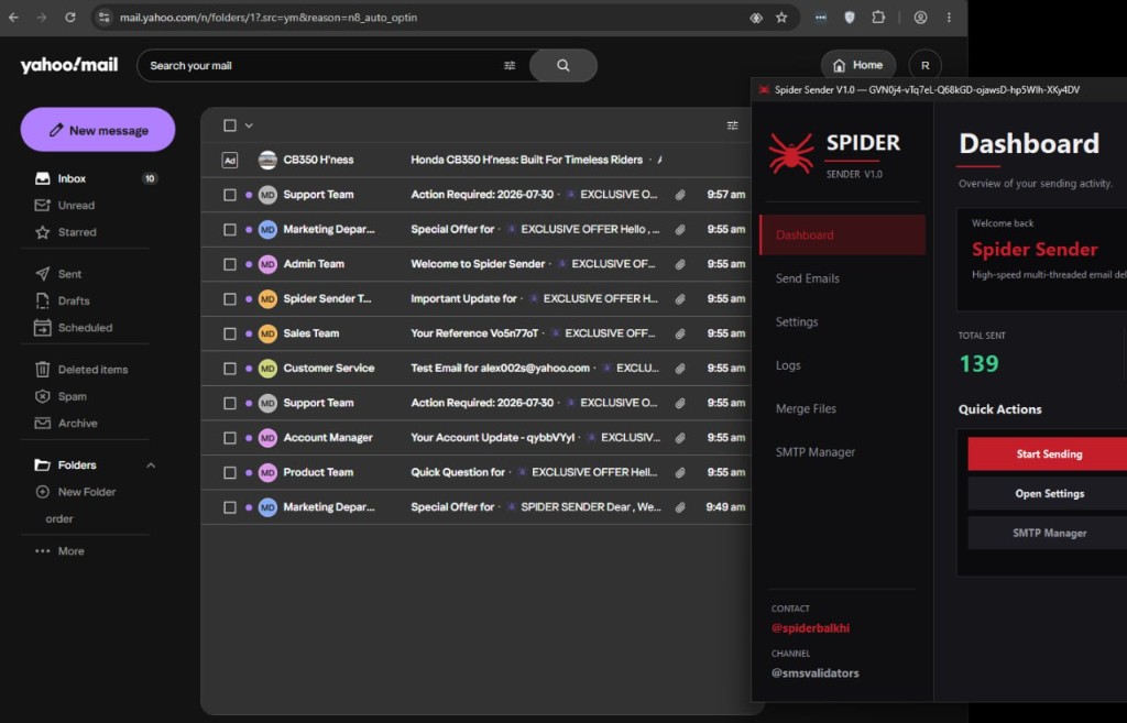 Spider Sender V1.0 screenshot 2