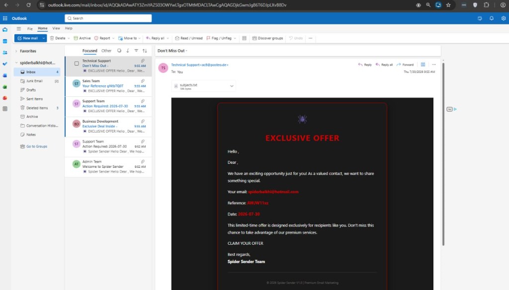 Spider Sender V1.0 screenshot 4