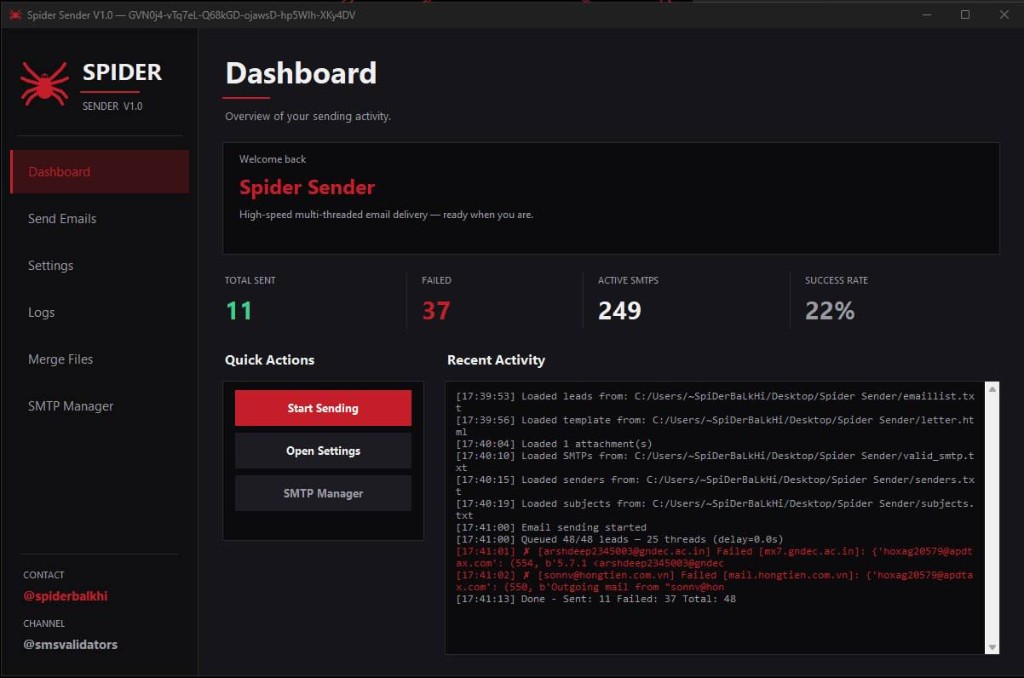 Spider Sender V1.0 preview